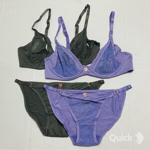 2 Set - NWT Floral Lace Cutout Bra Set